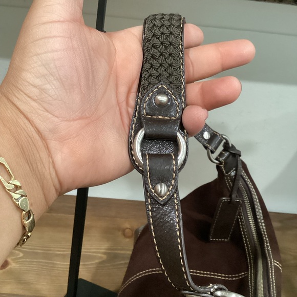 The SAK Dark Brown Suede Shoulder Purse - Picture 4 of 7